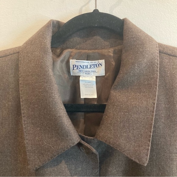 PENDLETON Sz 22 Vintage 100% Wool Shoulder Pads Boxy Pockets Lined Blazer Jacket - Picture 4 of 8